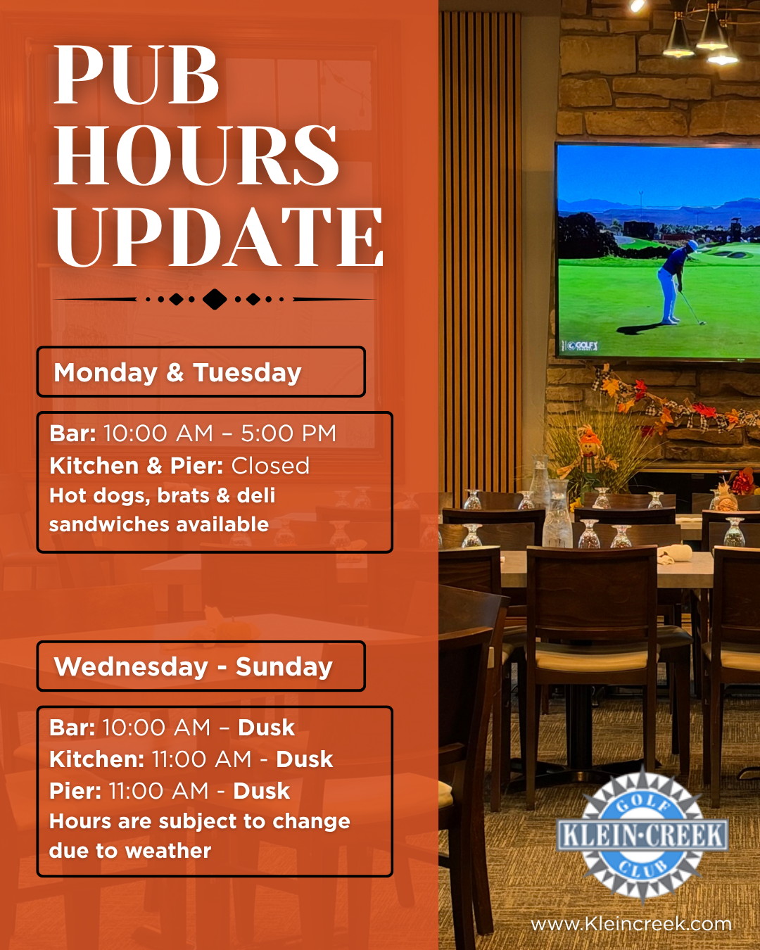 Orange Simple Opening Hours Announcement Instagram Post